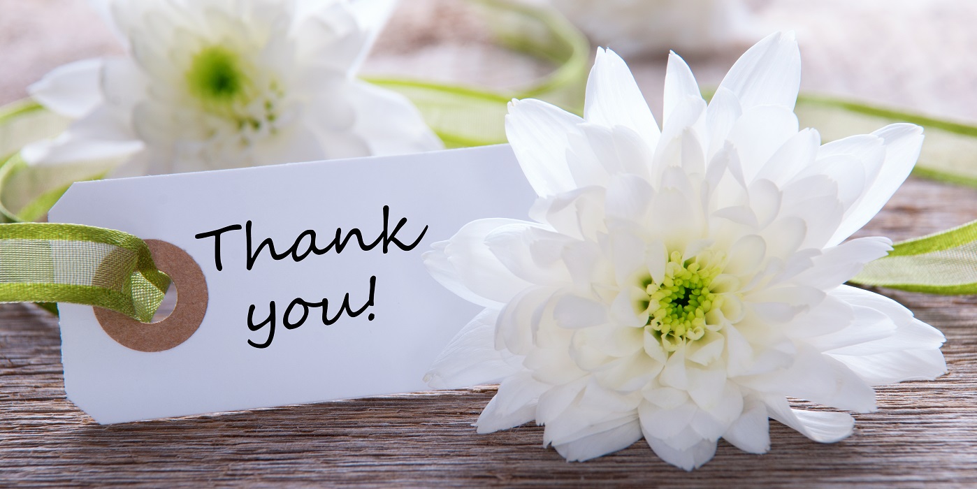 Thank you card with flower