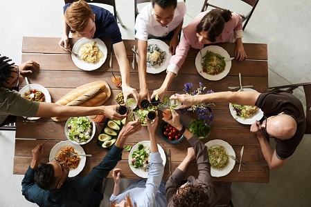 Group eating together